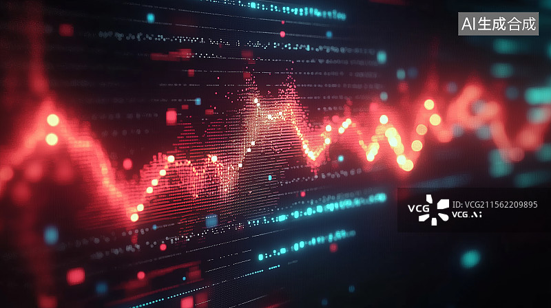 【AI数字艺术】金融交易场所数据特写图片素材