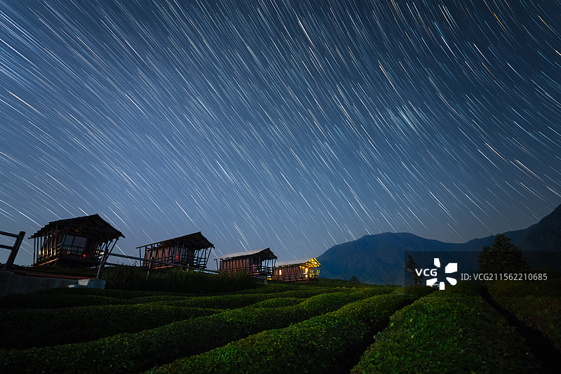 路西空中茶园星轨图片素材