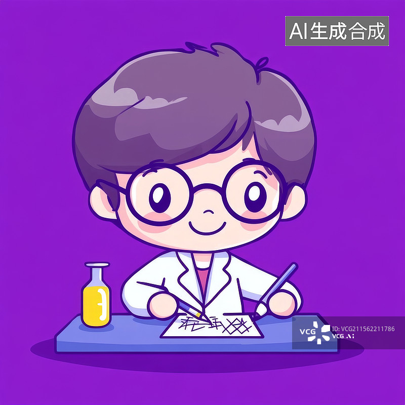 【AI数字艺术】科学家在实验室做实验图片素材