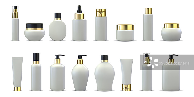 美容化妆品包装3D瓶子模型图片素材