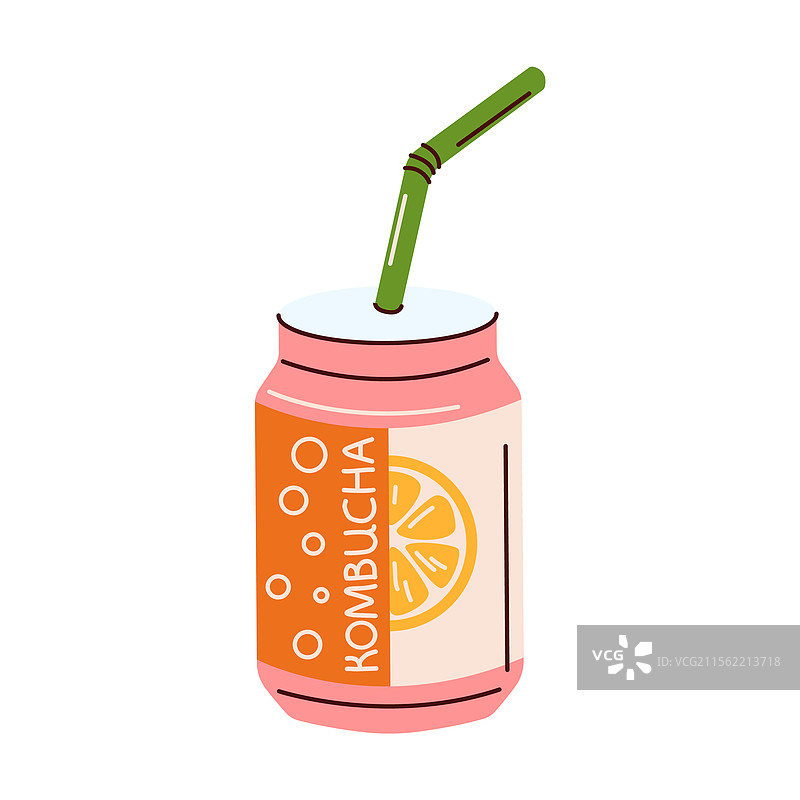 罐装柠檬味康普茶饮料图片素材