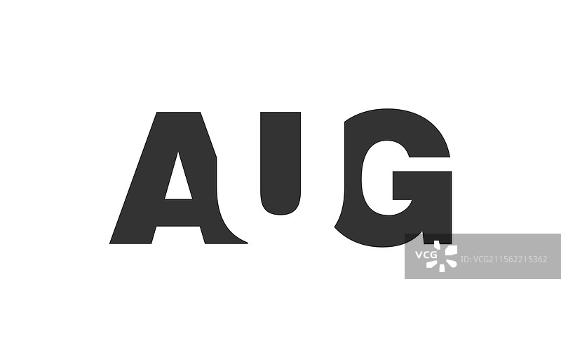 aug标志设计，字母a u g，粗体字型图片素材