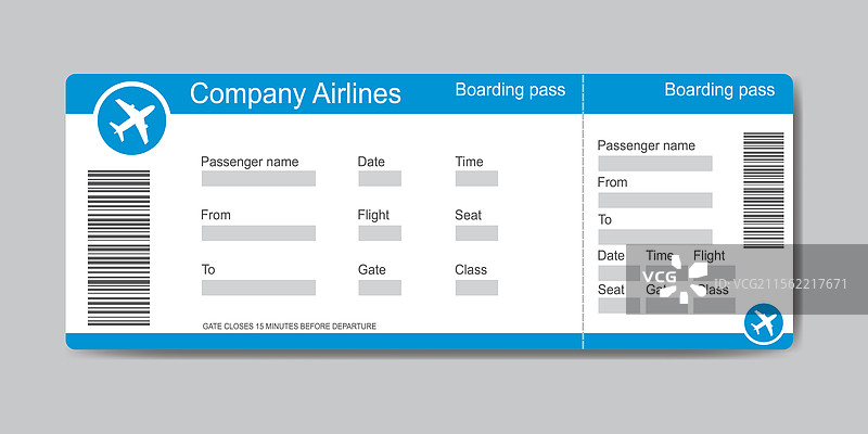 登机牌模板飞机票图片素材