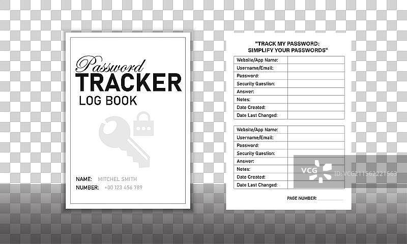 密码追踪记录本 极简设计图片素材