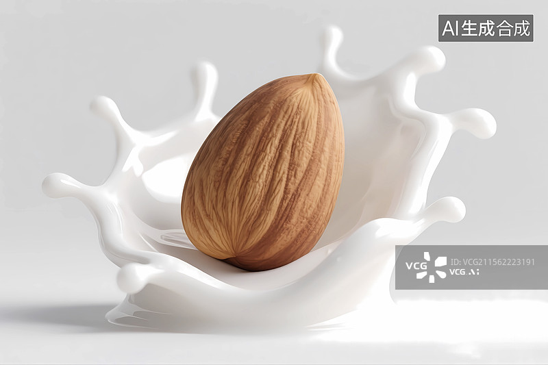 【AI数字艺术】营养健康杏仁牛奶蛋白质养生配方图片素材