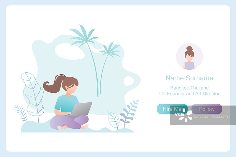 女性自由职业者在工作，使用笔记本电脑。图片素材