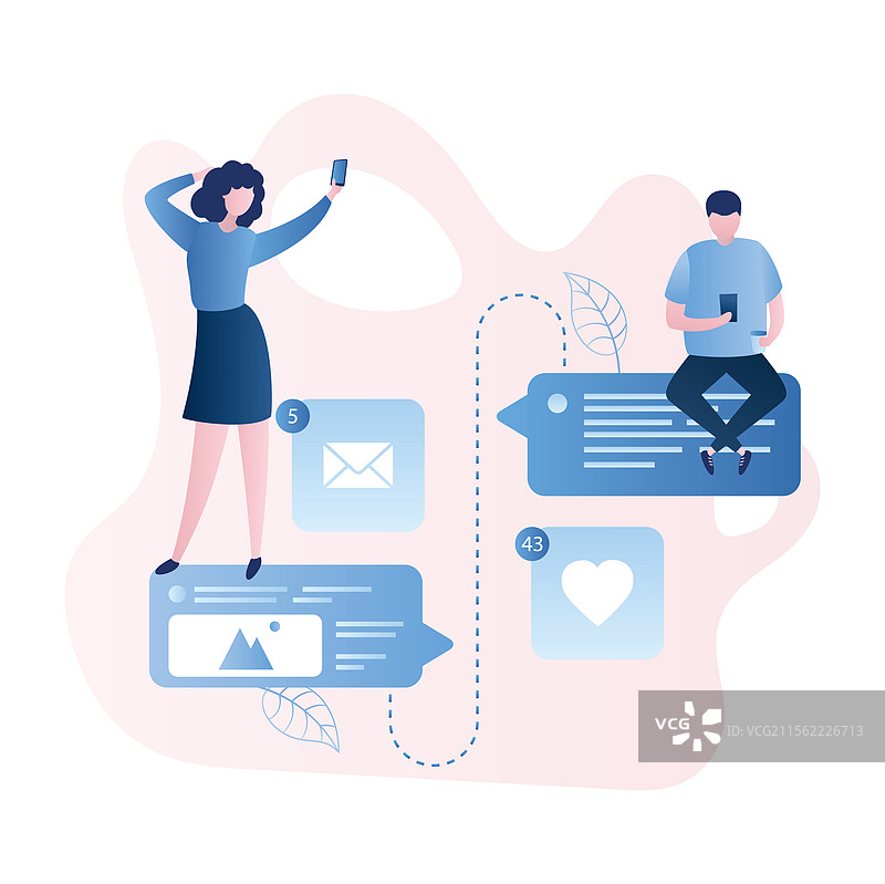 人们在线交流，使用智能设备图片素材