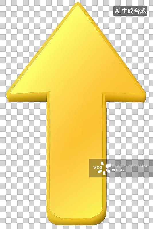 【AI数字艺术】3D渲染免扣图元素黄色卡通箭头图片素材