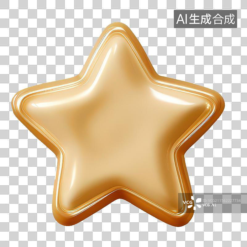 【AI数字艺术】3D渲染免扣图元素卡通星星五角星图片素材