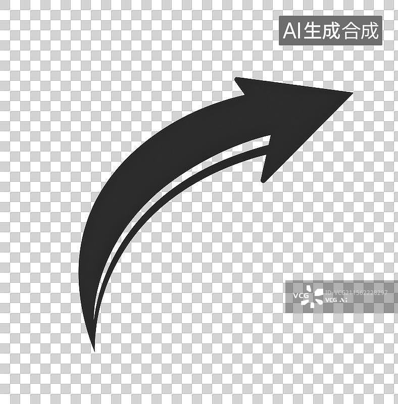 【AI数字艺术】3D渲染免扣图元素黑色箭头图片素材
