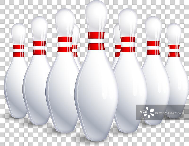 经典的真实十柱保龄球瓶排列图片素材