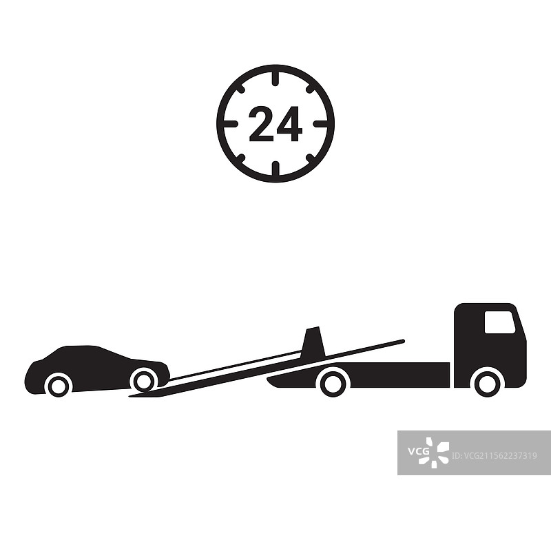 拖车服务图标，24小时救援图片素材