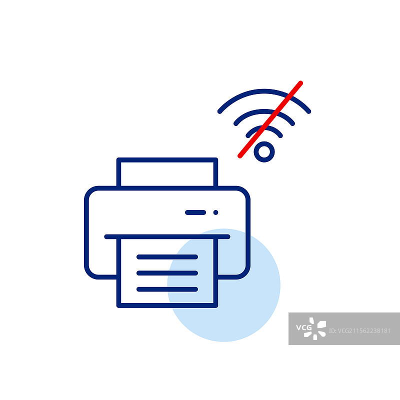 打印机与无Wi-Fi符号连接丢失图片素材