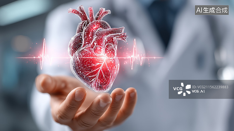 【AI数字艺术】心脏三维图像特写图图片素材