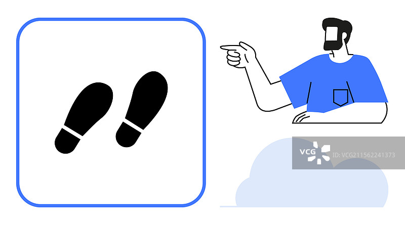 方向和运动概念与脚印图片素材