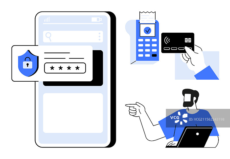 安全在线支付概念与手机图片素材