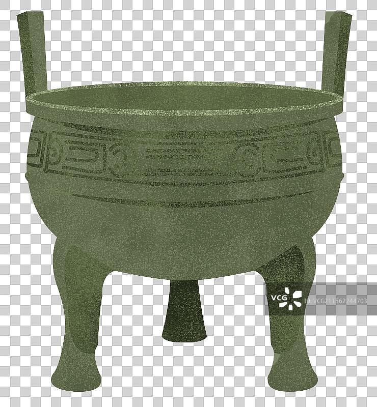 中国风新中式古风古典传统文化古文明古文化冶炼技术青铜器一言九鼎器皿元素插画图片素材