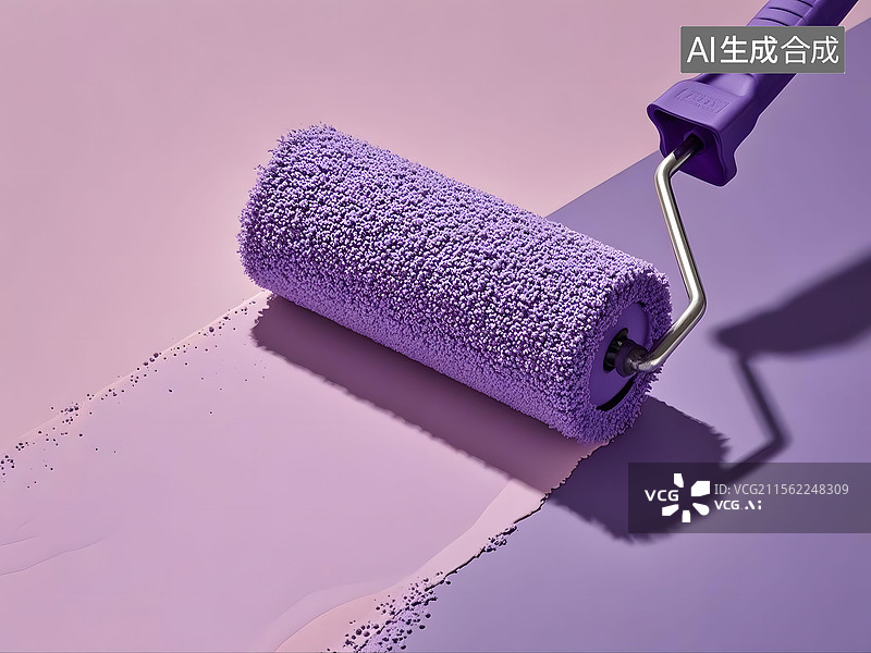 【AI数字艺术】紫色的油漆刷图片素材
