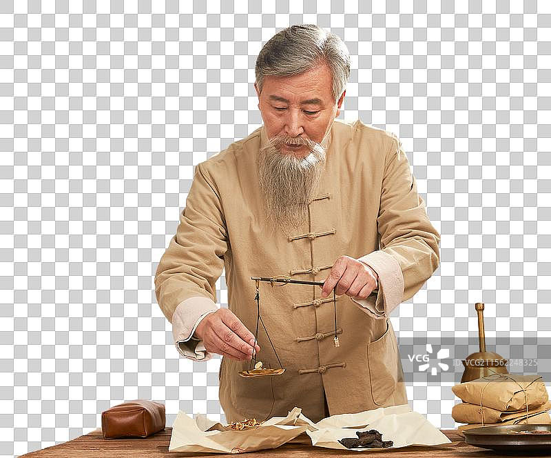 老中医调配中药图片素材