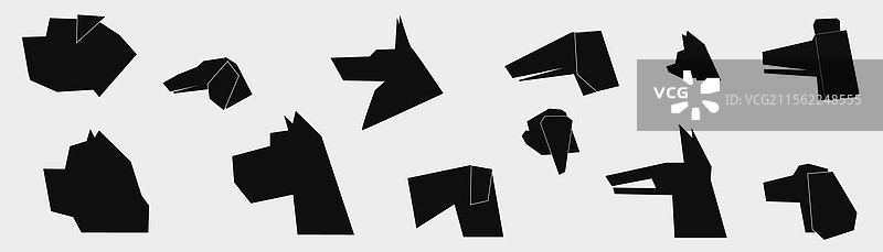 狗的几何轮廓，背景为纯色图片素材