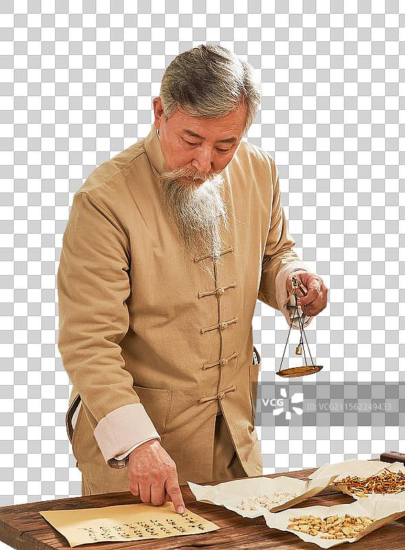 老中医调配中药图片素材