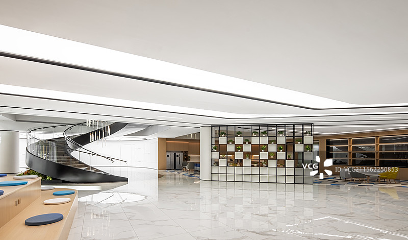 装修时尚现代的办公室样板间，室内，办公室，会议室，样板间，装修设计图片素材