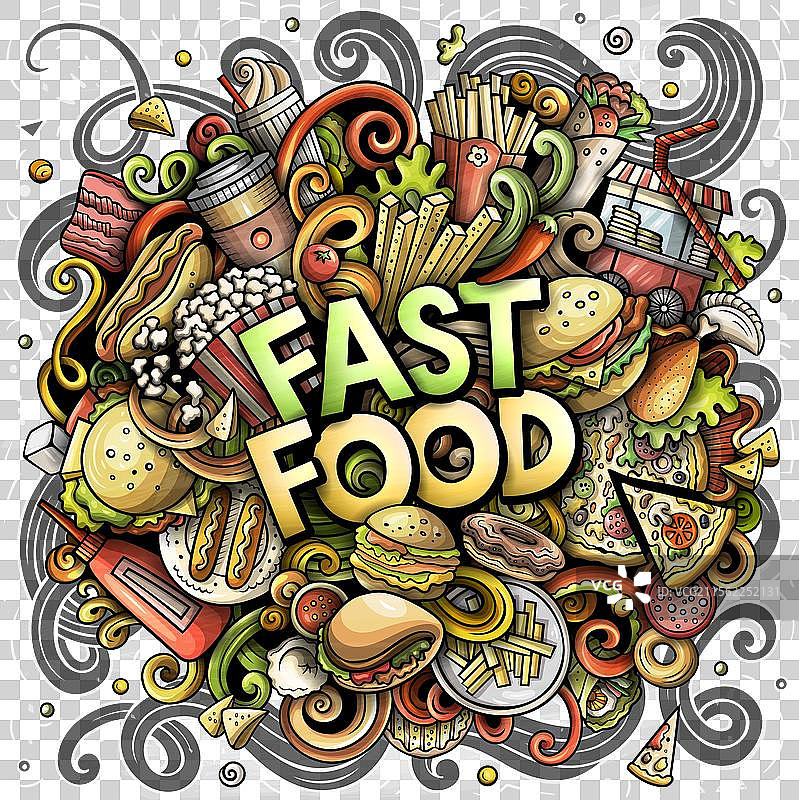 快餐卡通涂鸦图片素材