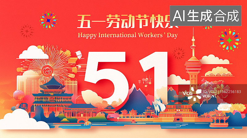 【AI数字艺术】五一劳动节海报图片素材