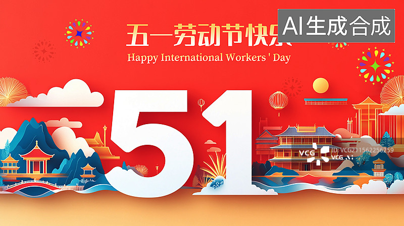 【AI数字艺术】51劳动节海报图片素材