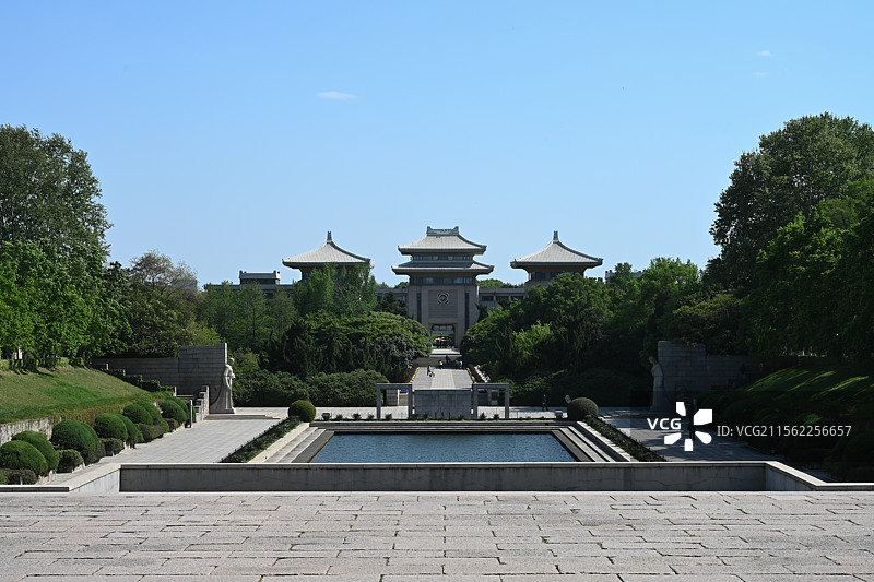 南京雨花台景区，雨花台烈士陵园，雨花台烈士纪念碑，雨花台烈士雕像群，雨花台纪念馆，忠魂亭图片素材