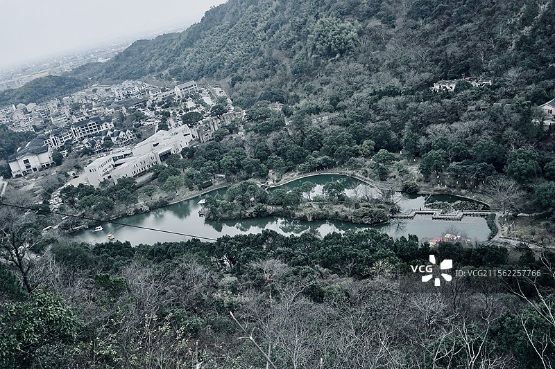 温岭长屿硐天鸟瞰图片素材