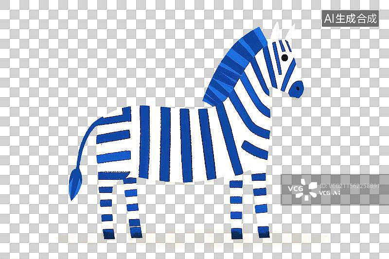 【AI数字艺术】极简扁平风色彩鲜明卡通斑马插画图片素材