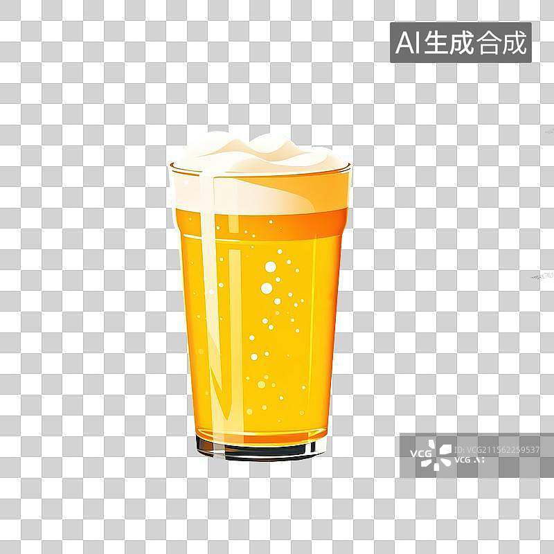 【AI数字艺术】极简主义风格鲜亮卡通啤酒插画图片素材