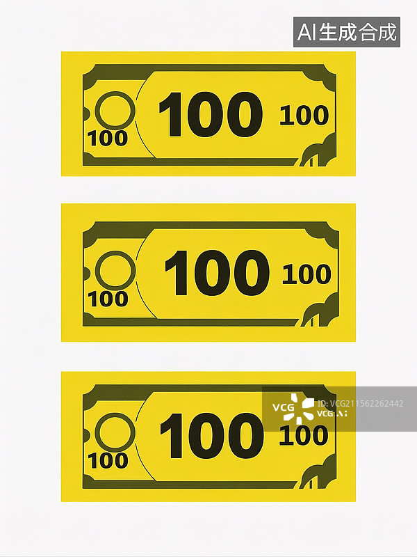【AI数字艺术】100元代金券练功券图片素材