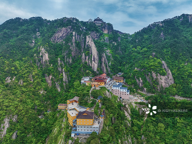 佛教圣地九华山+安徽省池州市青阳县九华山风景区-天台景区图片素材