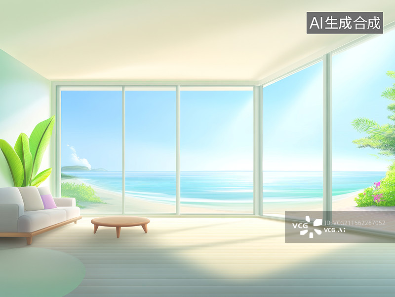 【AI数字艺术】美丽的湖边别墅图片素材