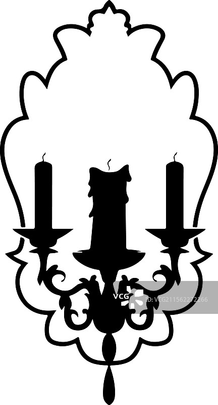 优雅的壁灯轮廓设计图片素材