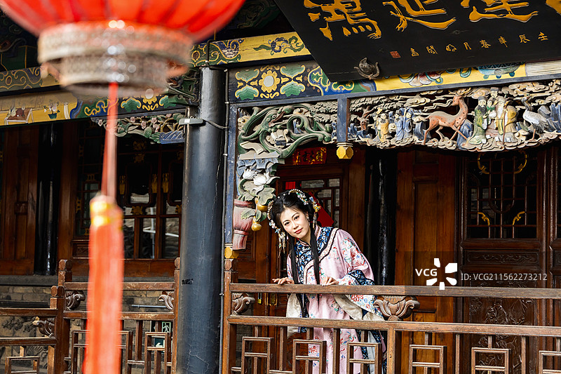 晋商大小姐平遥古城古装古建日升昌人像摄影图片素材