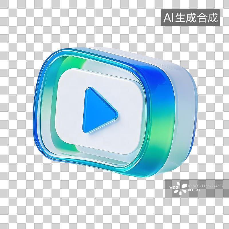 【AI数字艺术】三维立体科技感播放器图片素材