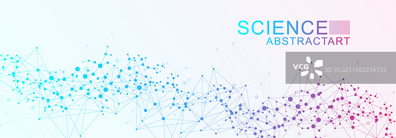 现代抽象分子结构用于科学或图片素材