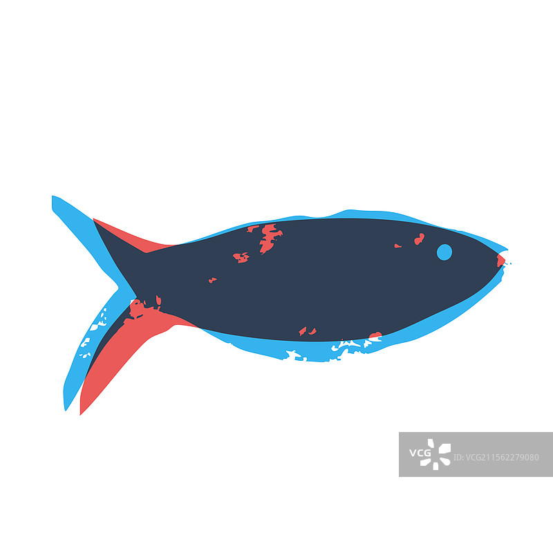 鱼类丝网印刷沙丁鱼和鲑鱼印刷图片素材