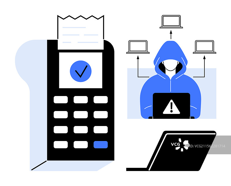 支付安全与黑客警报结账图片素材