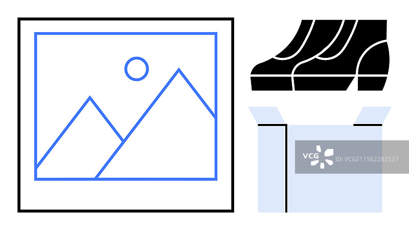 包括风景的极简艺术元素图片素材