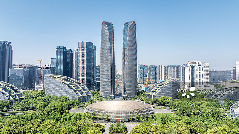 成都天府国际金融中心成都金融城双子塔图片素材