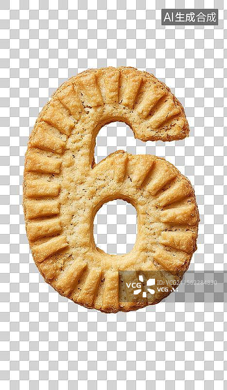 【AI数字艺术】饼干数字6图片素材