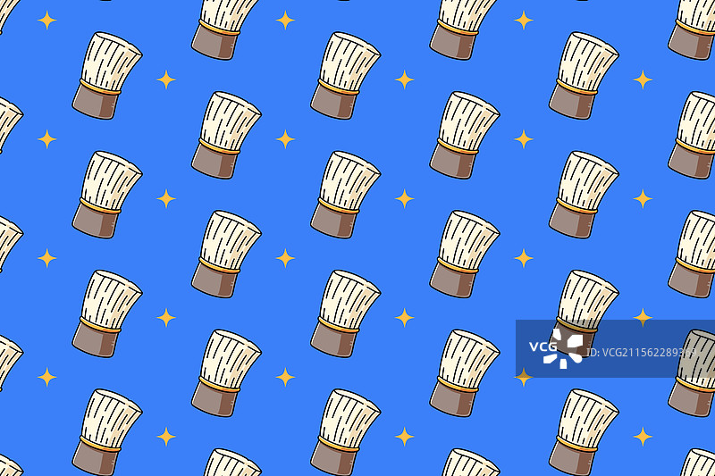 蓝色背景上的星星图案理发刷图片素材