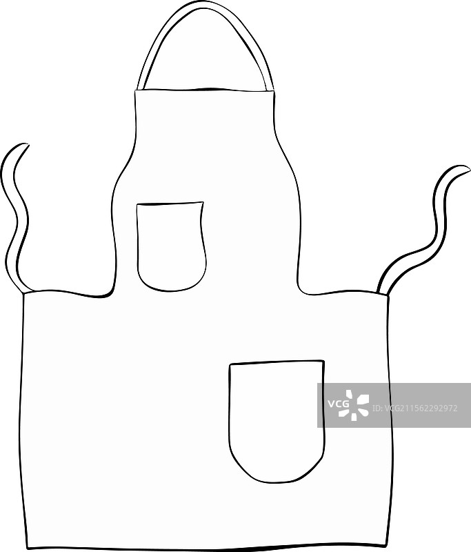 白色空白厨房工作围裙的图形线条图片素材