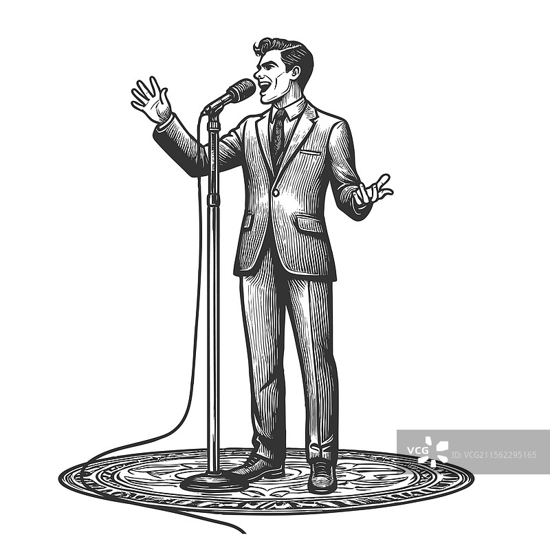 舞台上的单口喜剧演员图片素材