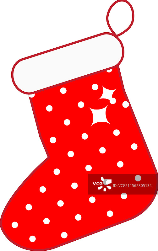 波点圣诞袜，新年礼物长袜图片素材
