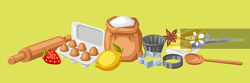 烘焙用具和烹饪工具的背景图片素材